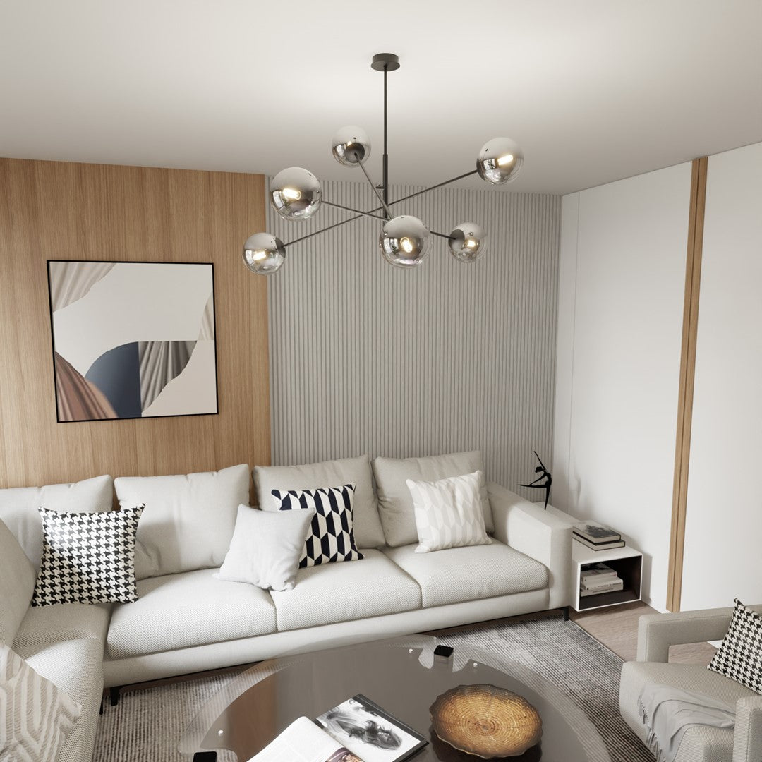 Loftlampe LINEAR 6 - Sort / Grafit - Nordic Unique