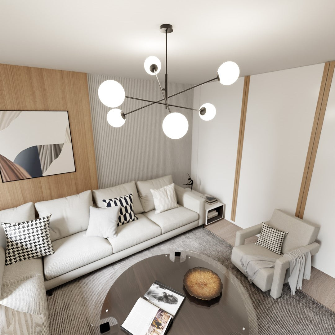 Loftlampe LINEAR 6 - Sort / Hvid - Nordic Unique