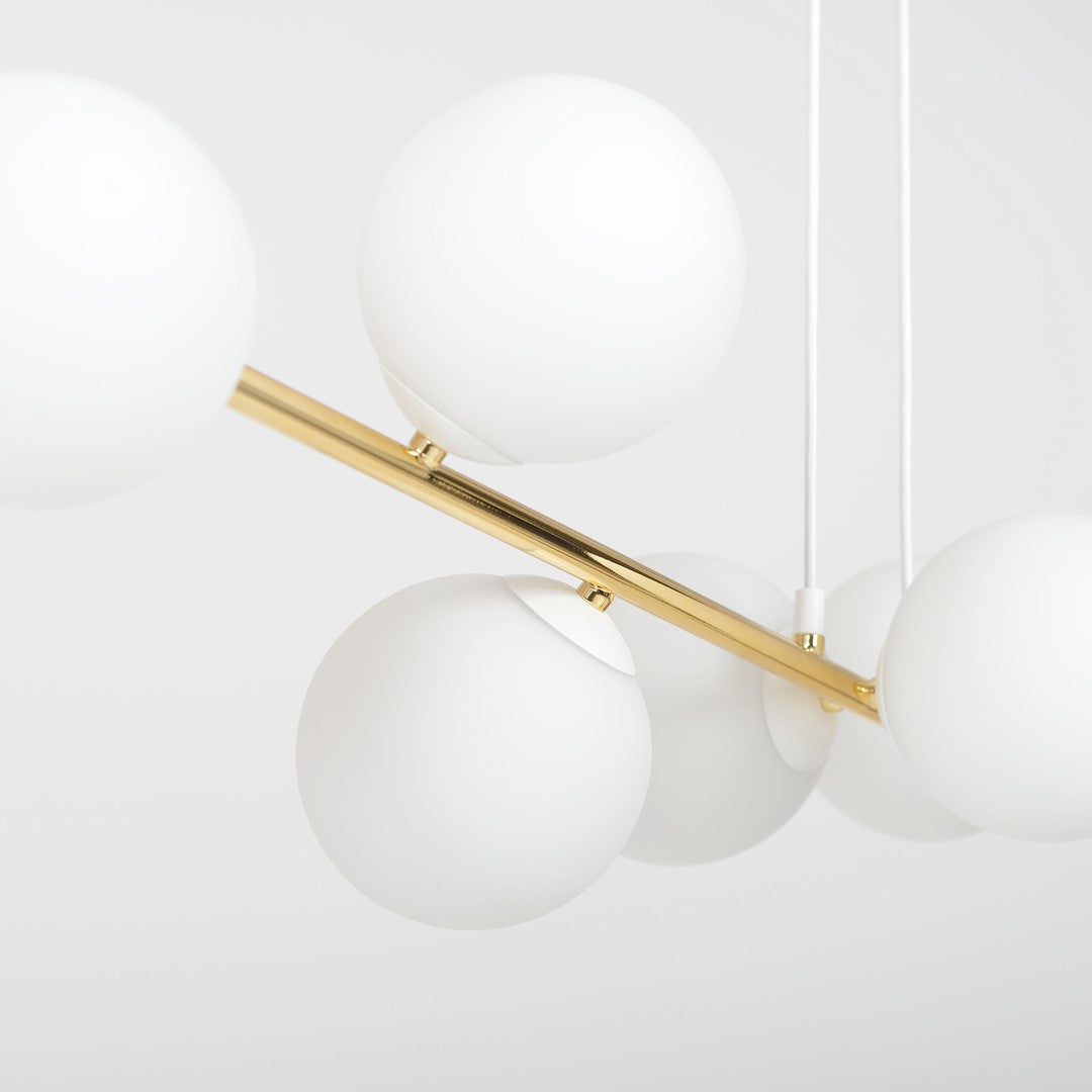 Loftlampe GRAVITY 6 - Hvid / Guld - Nordic Unique
