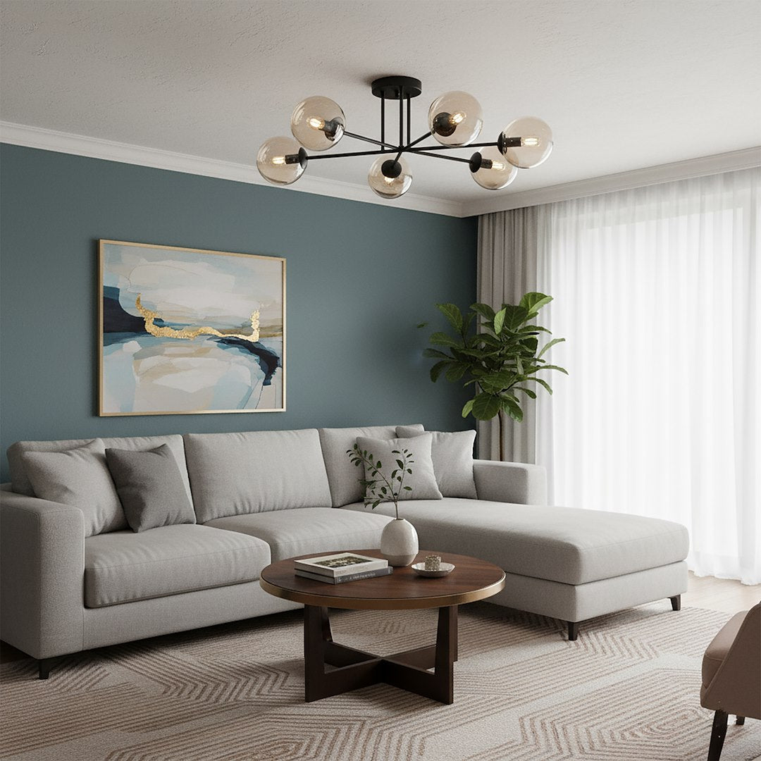 Loftlampe BRENDI 6B - Sort / Rav - Nordic Unique