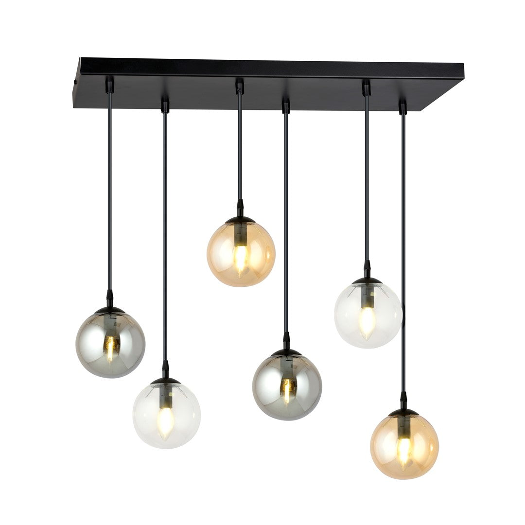 Loftlampe COSMO 6 - Sort / Grafit / Rav - Nordic Unique