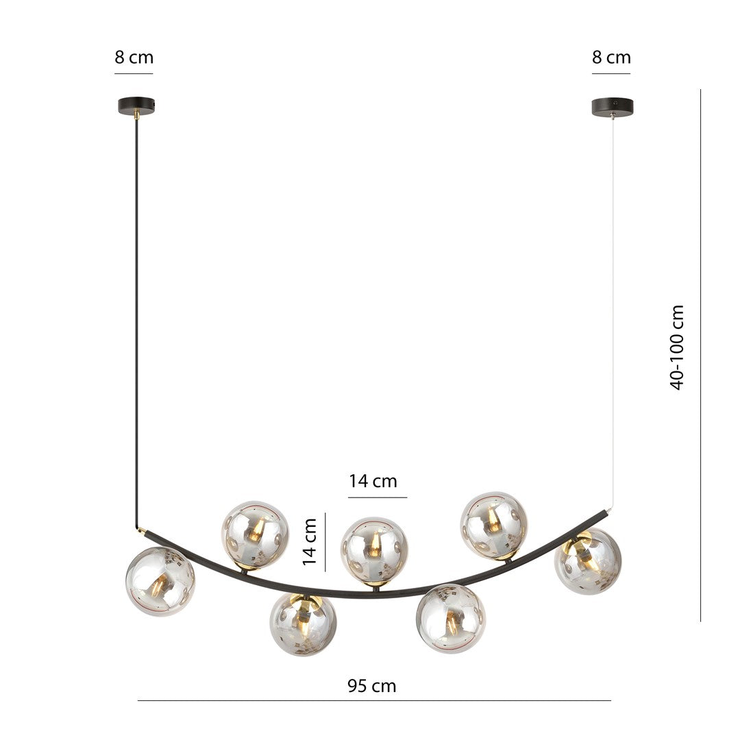 Loftlampe RITZ 7 - Sort / Grafit - Nordic Unique