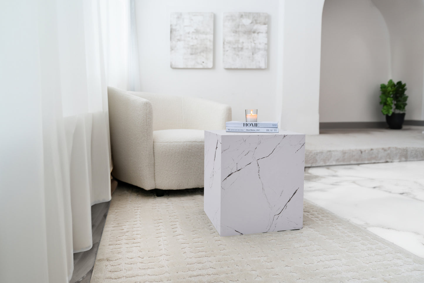 Sidebord Cuboid 200 – Hvid - Nordic Unique