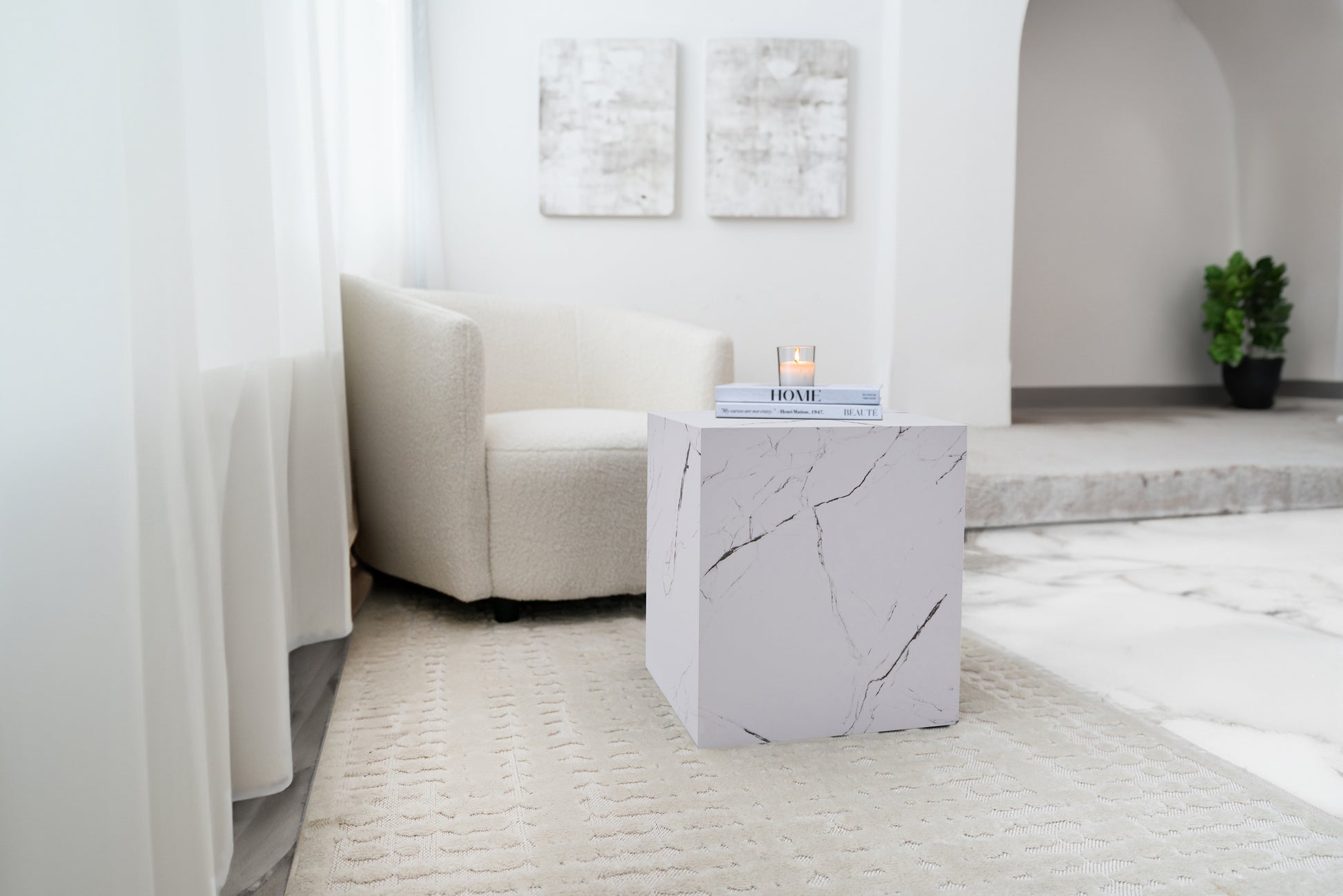 Sidebord Cuboid 200 – Hvid - Nordic Unique