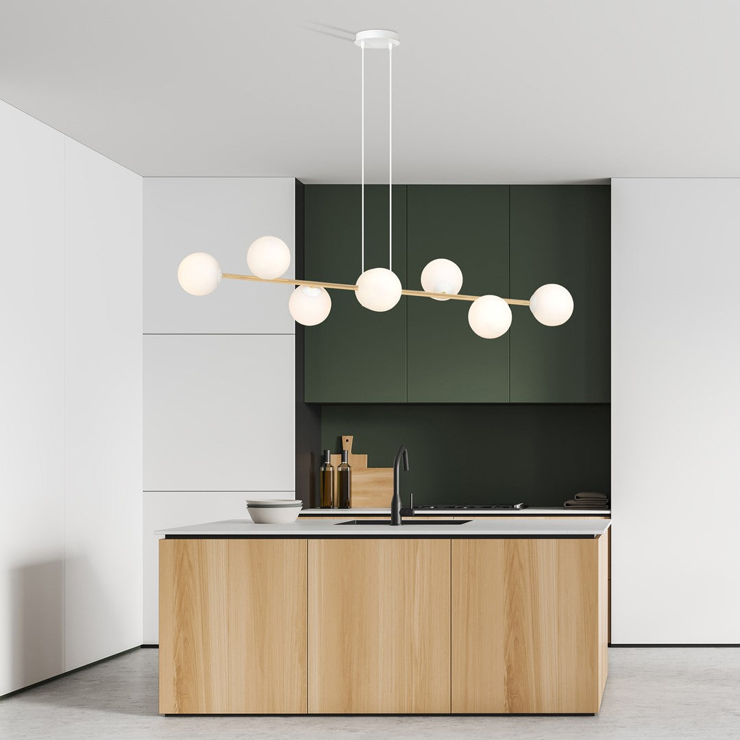 Loftlampe GRAVITY 8 - Hvid / Guld - Nordic Unique