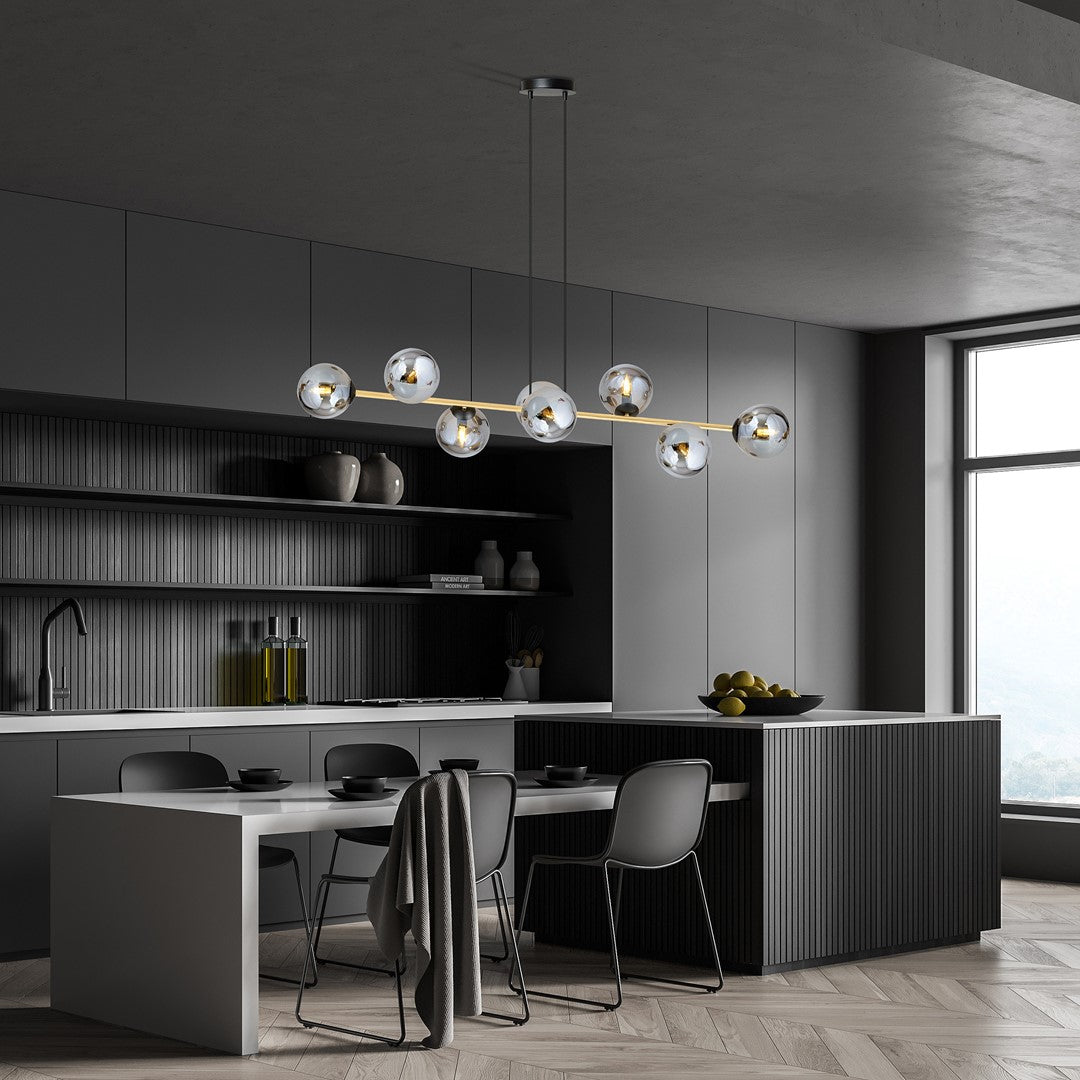 Loftlampe GRAVITY 8  Sort / Grafit / Guld - Nordic Unique