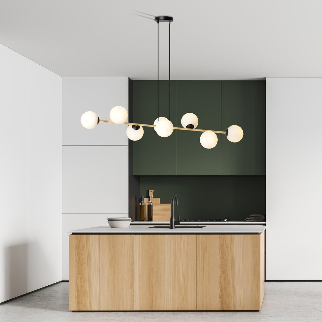 Loftlampe GRAVITY 8 - Sort / Hvid / Guld - Nordic Unique