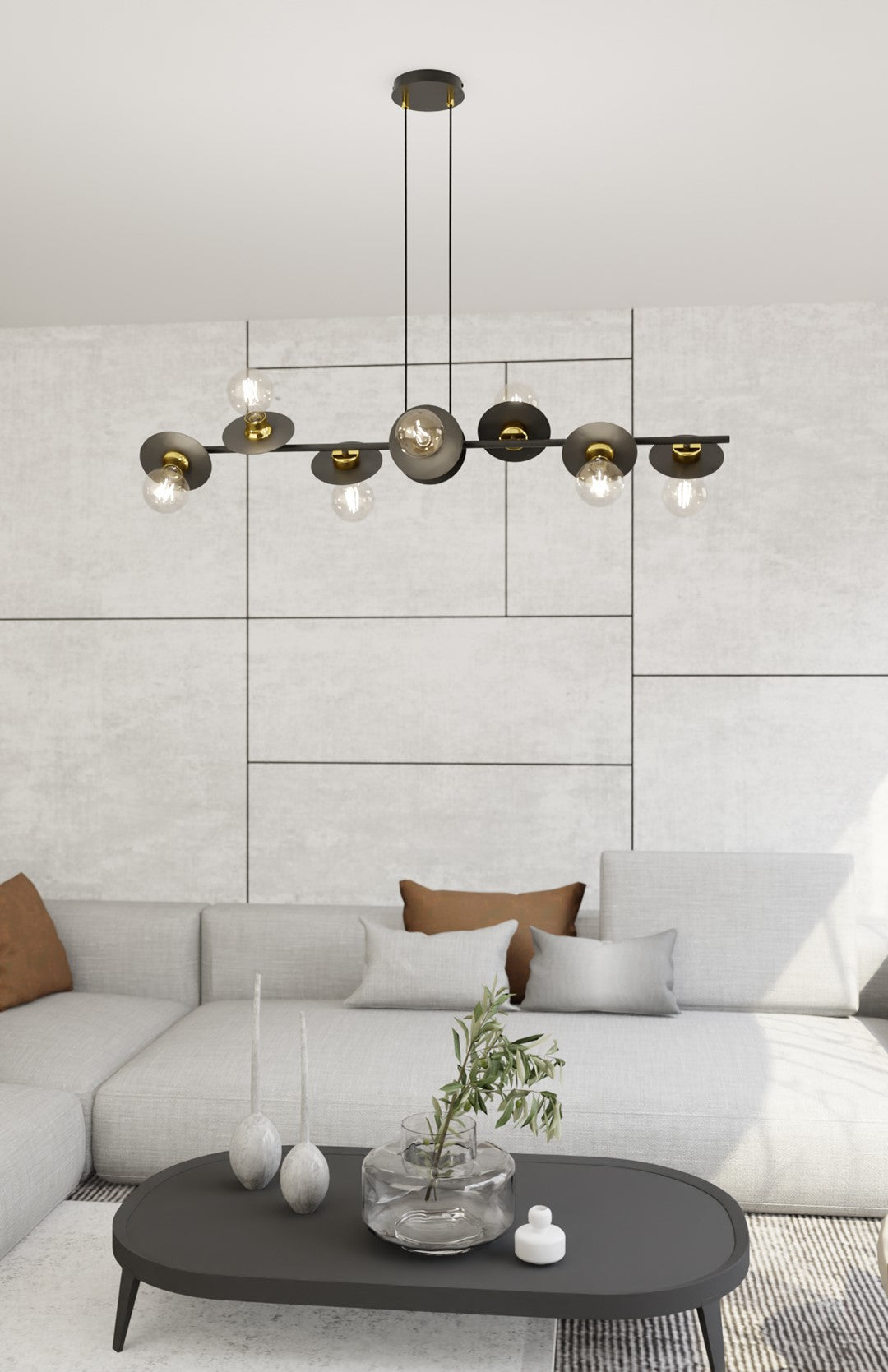 Loftlampe TOKEN 8 - Sort / Guld - Nordic Unique