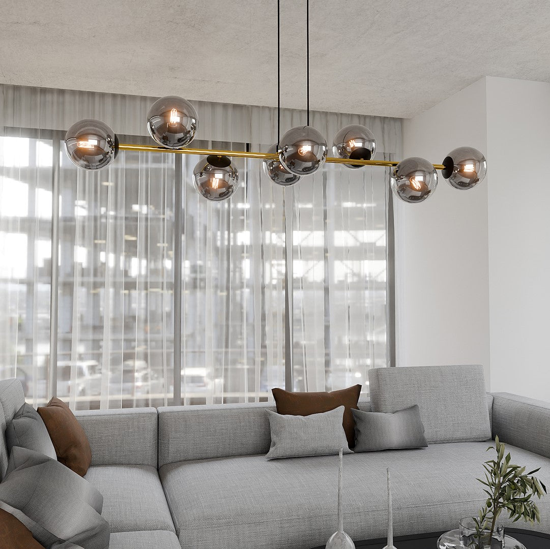 Loftlampe GRAVITY 8  Sort / Grafit / Guld - Nordic Unique