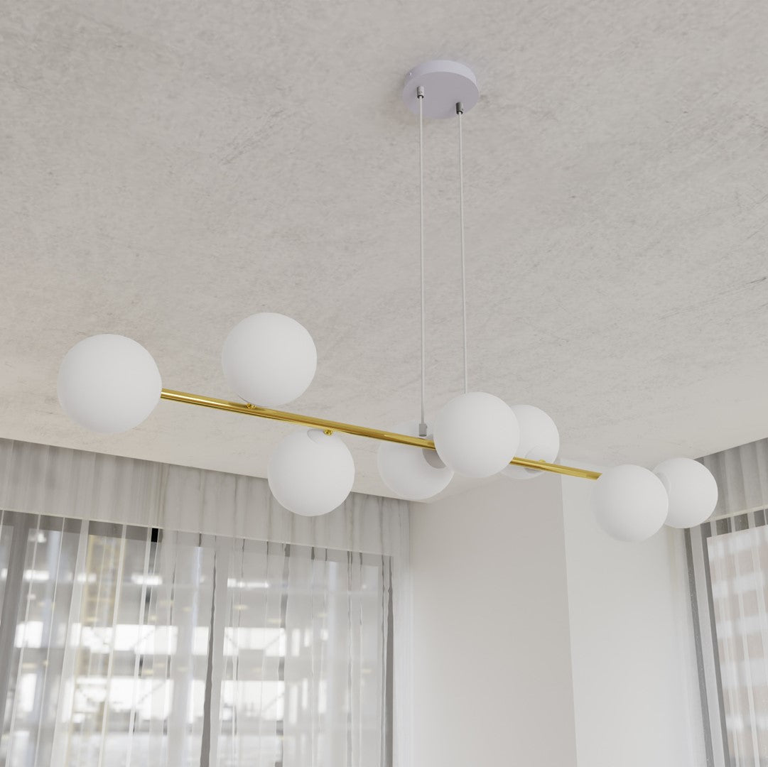 Loftlampe GRAVITY 8 - Hvid / Guld - Nordic Unique
