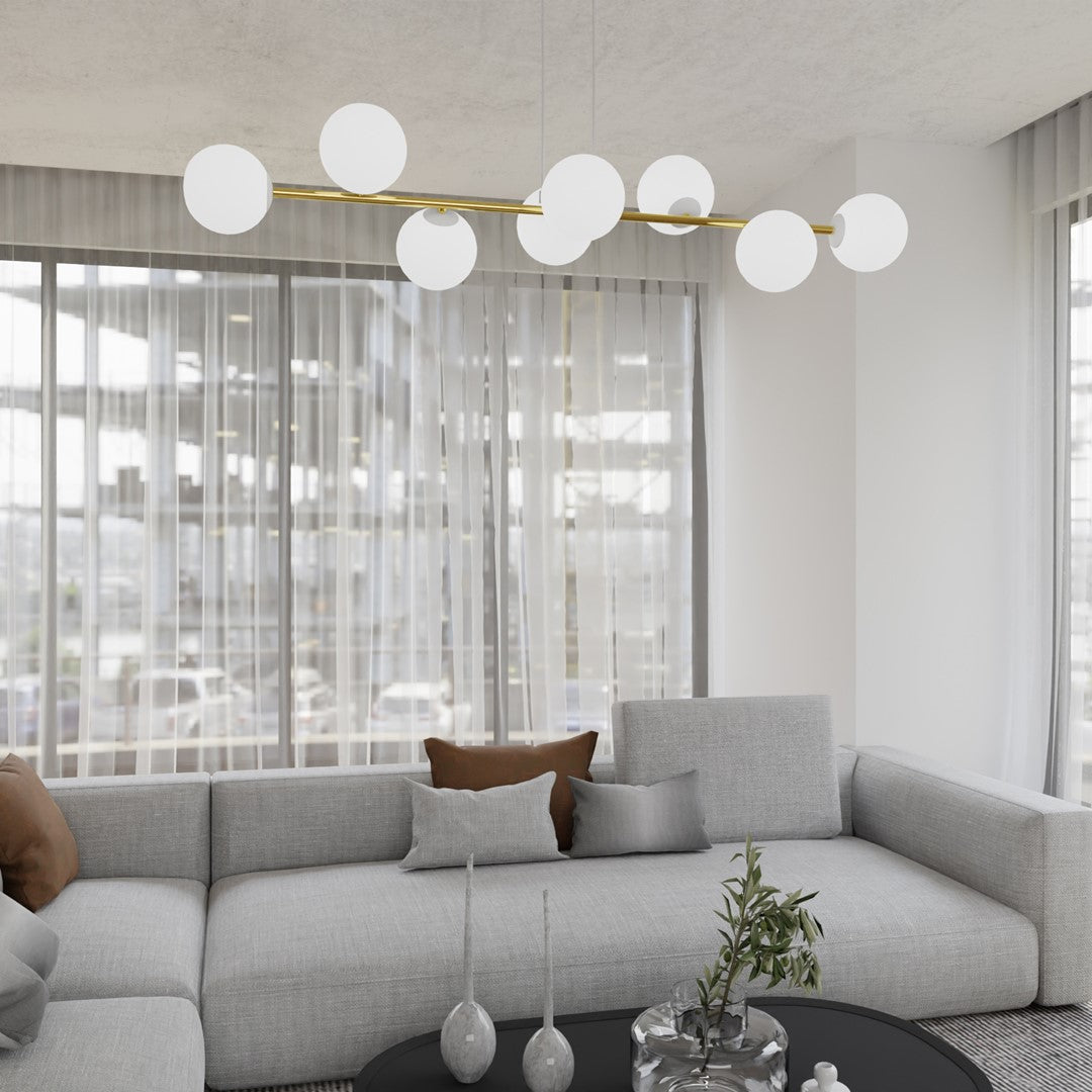 Loftlampe GRAVITY 8 - Hvid / Guld - Nordic Unique