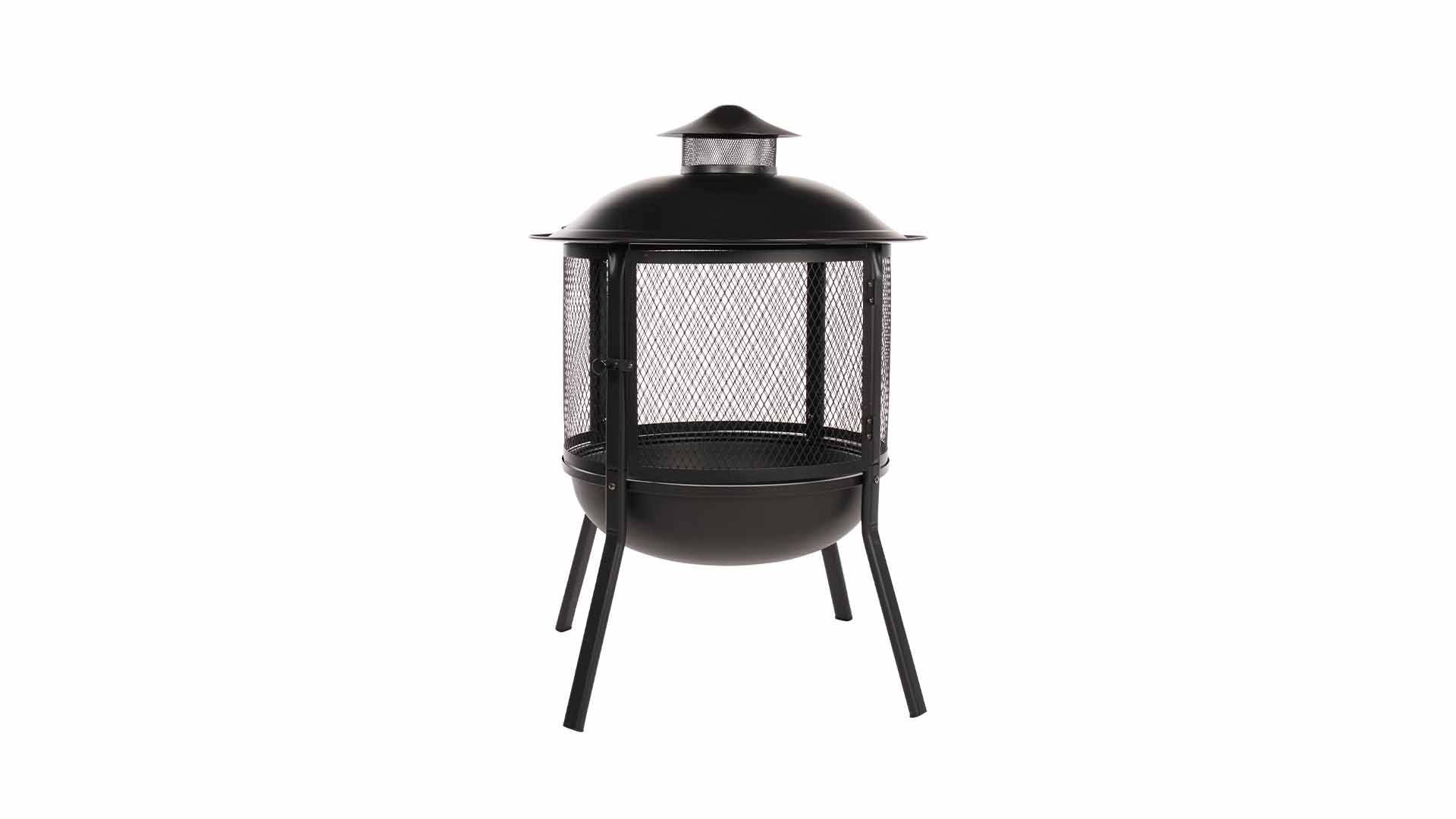 Kansas Bålfad med Låg – Sort - Nordic Unique