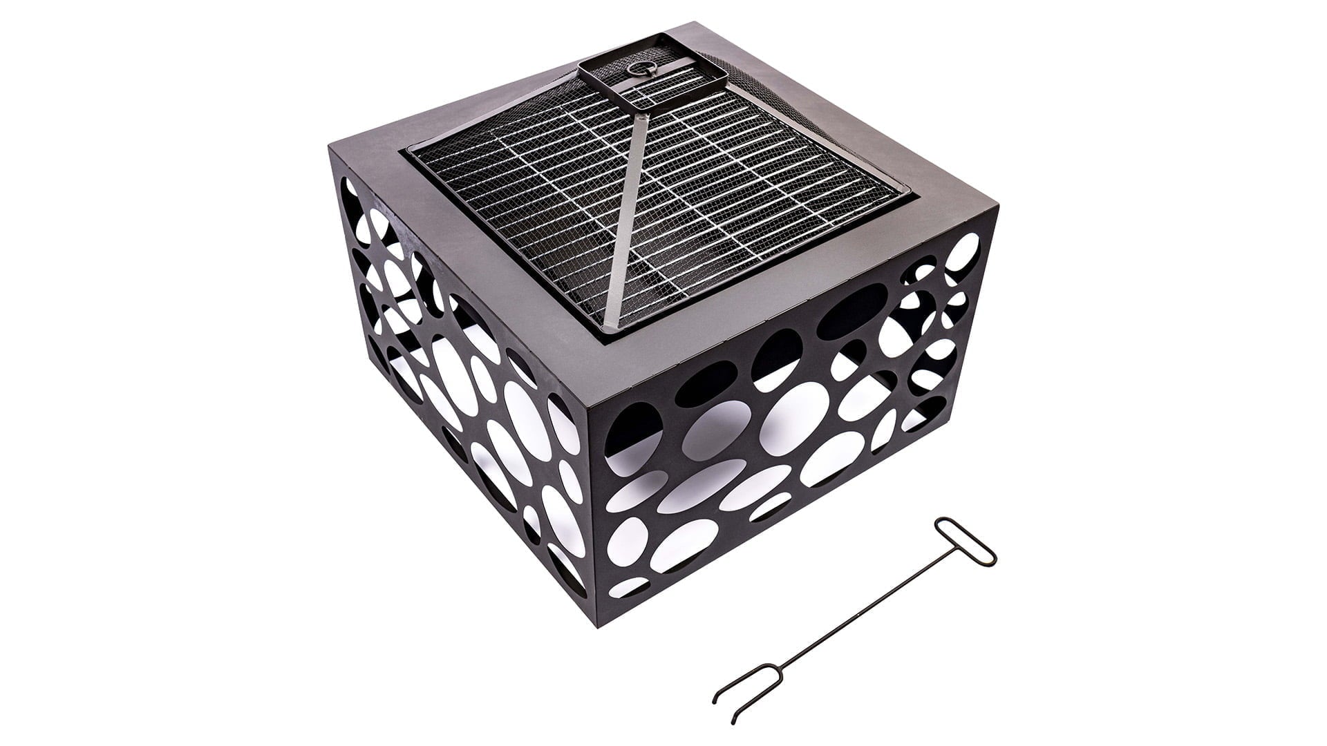 Mikor Bålfad Med Grillrist - Sort - Nordic Unique