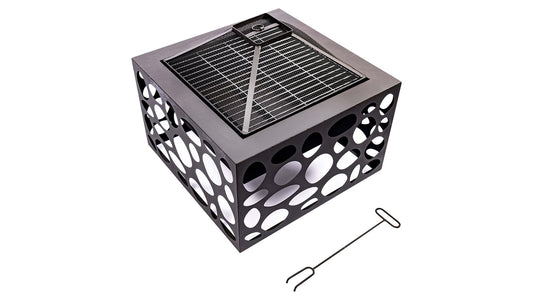 Mikor Bålfad Med Grillrist - Sort - Nordic Unique