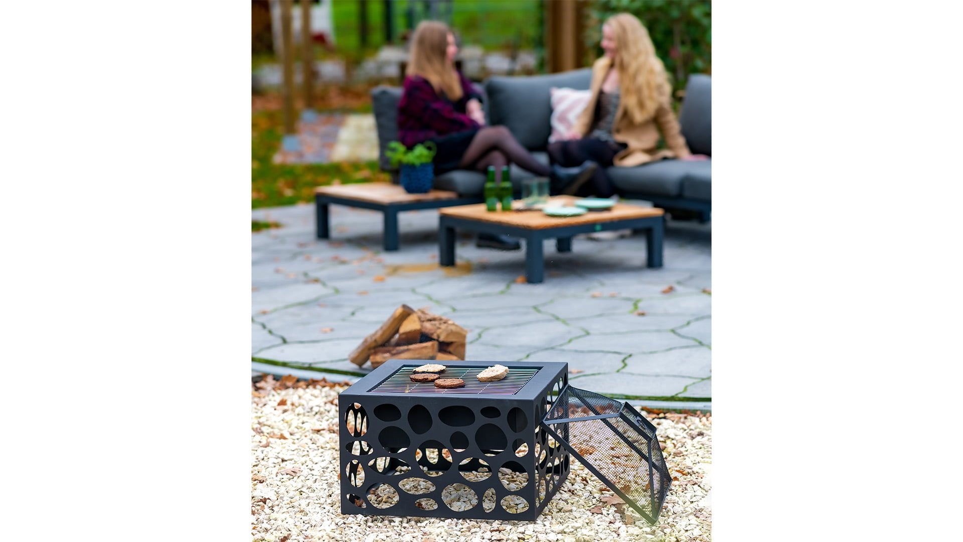 Mikor Bålfad Med Grillrist - Sort - Nordic Unique