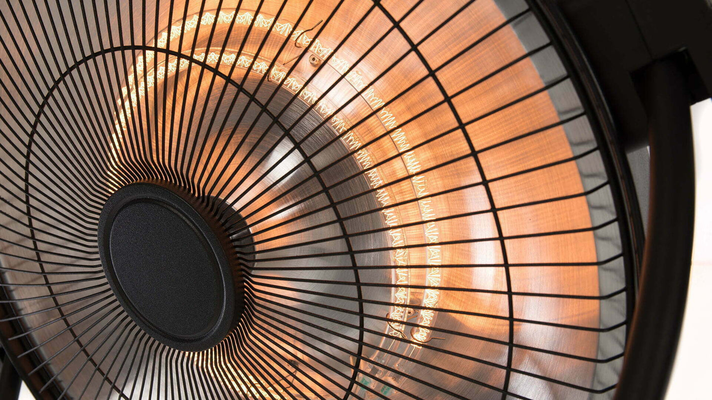 Retro Bright Fritstående Terrassevarmer – Sort (2100W) - Nordic Unique