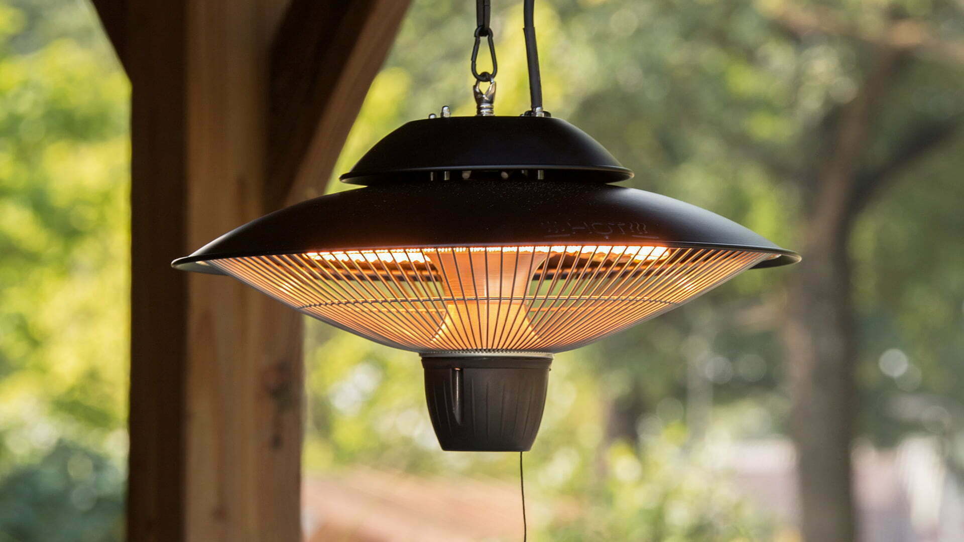 Barcelona Bright Hængende Terrassevarmer – Sort (1500W) - Nordic Unique