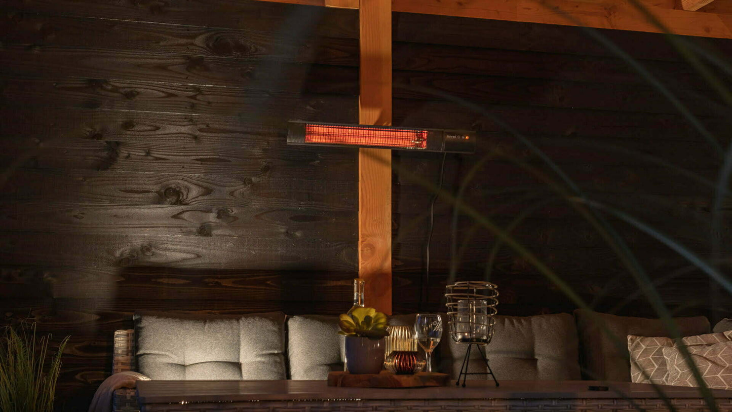 Dark Vægmonteret Terrassevarmer – Sort (2000W) - Nordic Unique