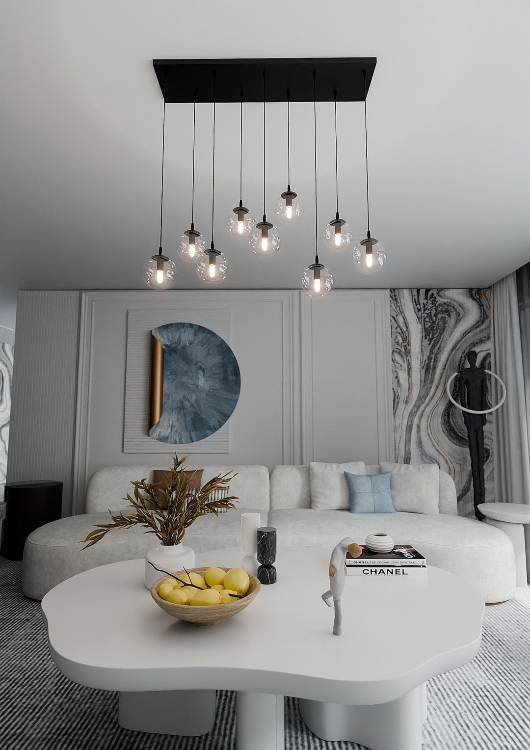 Loftlampe COSMO 9 Gennemsigtig - Sort - Nordic Unique