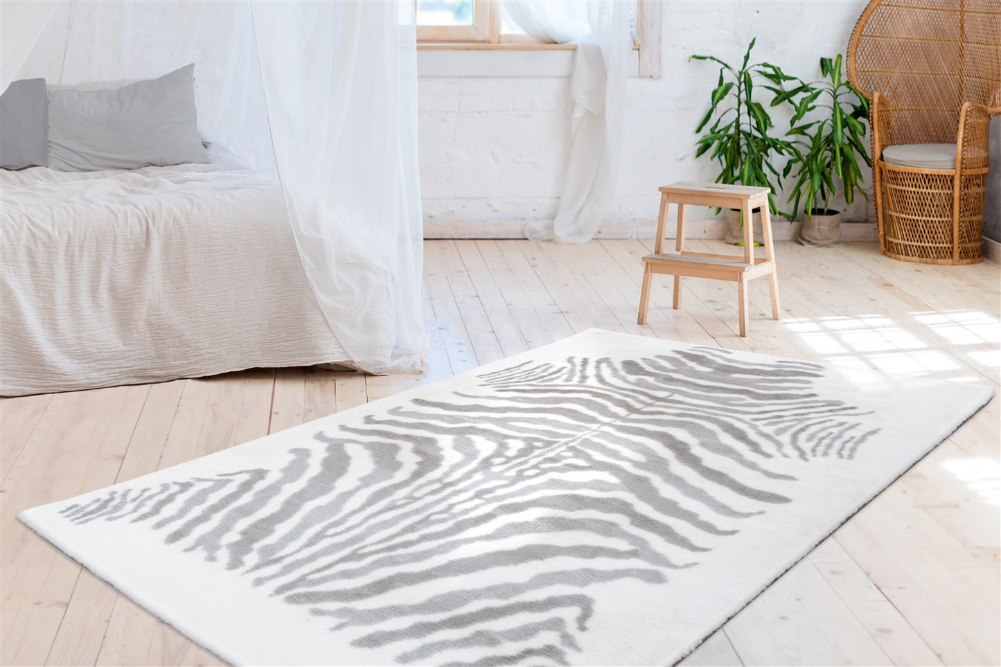 Tæppe Kaninl 400 – Grå / Hvid 120 × 160 cm - Nordic Unique