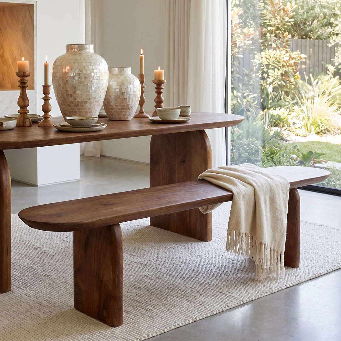 Bullnose spisebænk - 180 cm