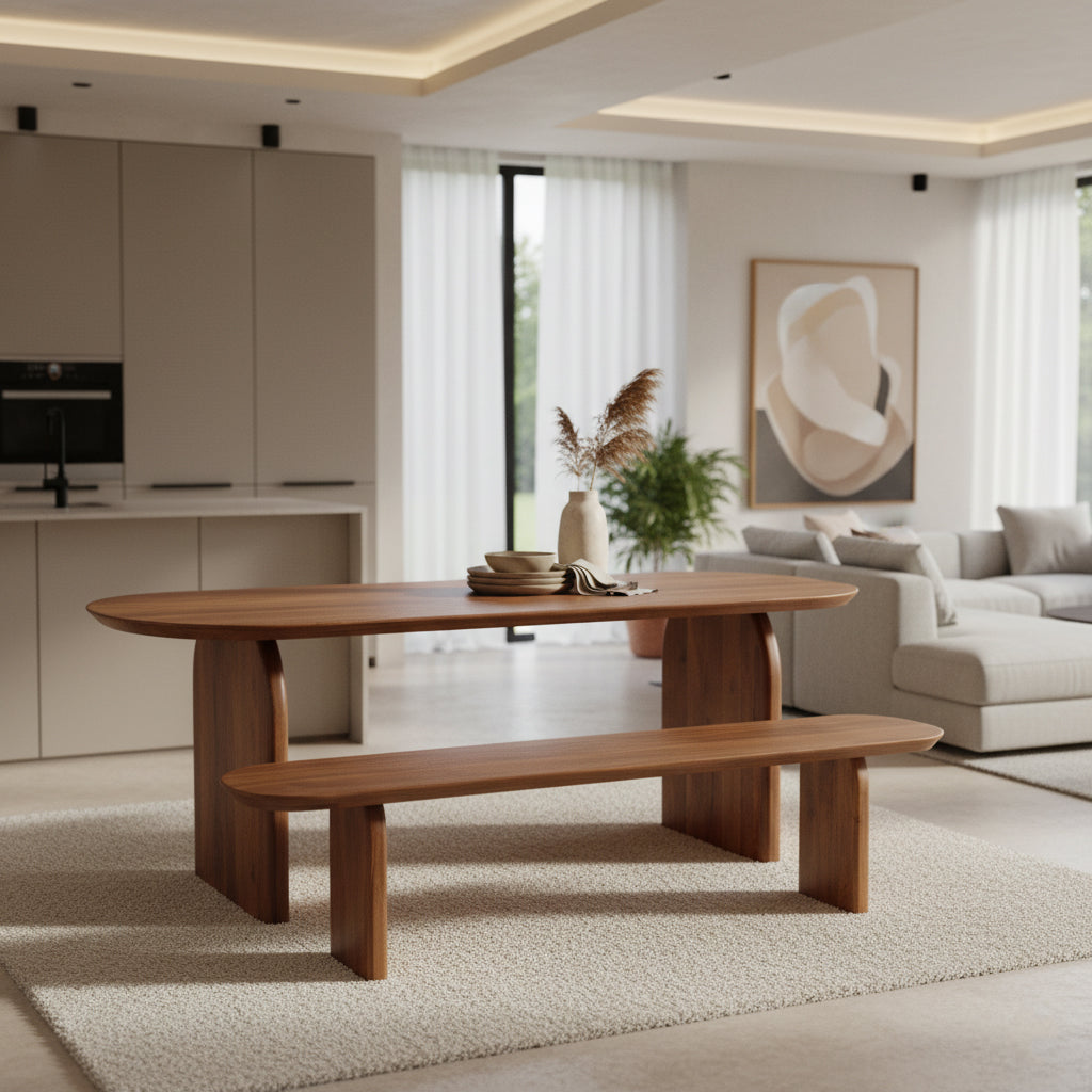 Bullnose spisebænk - 200 cm
