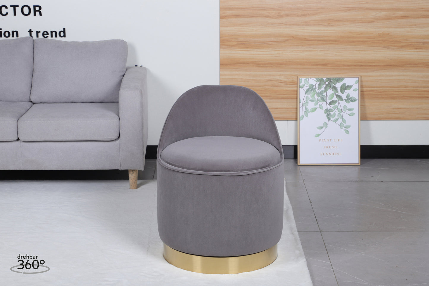 Dreje­puf Viktor 100 – Grå - Nordic Unique