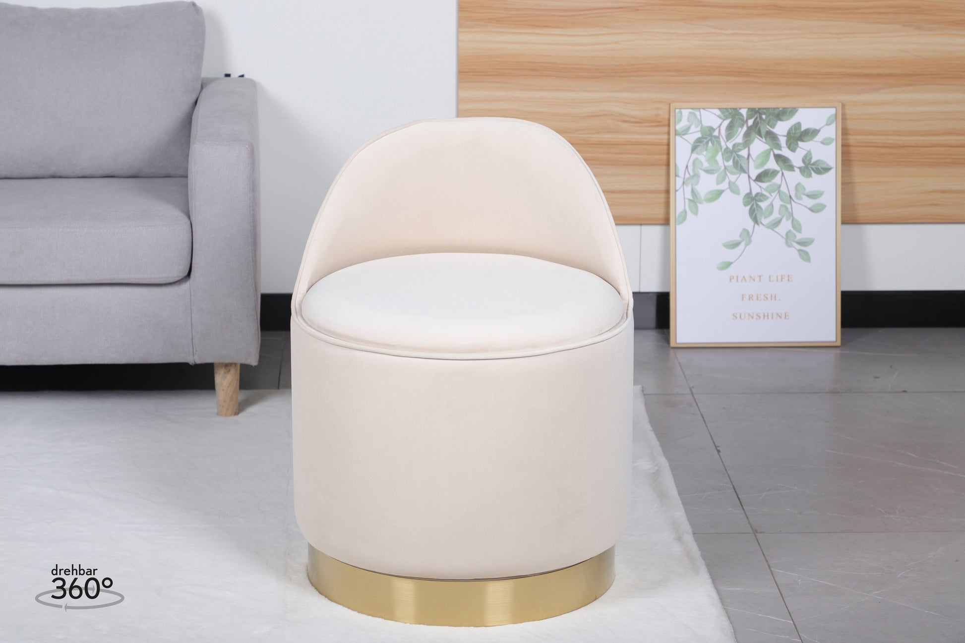 Dreje­puf Viktor 100 – Elfenben - Nordic Unique