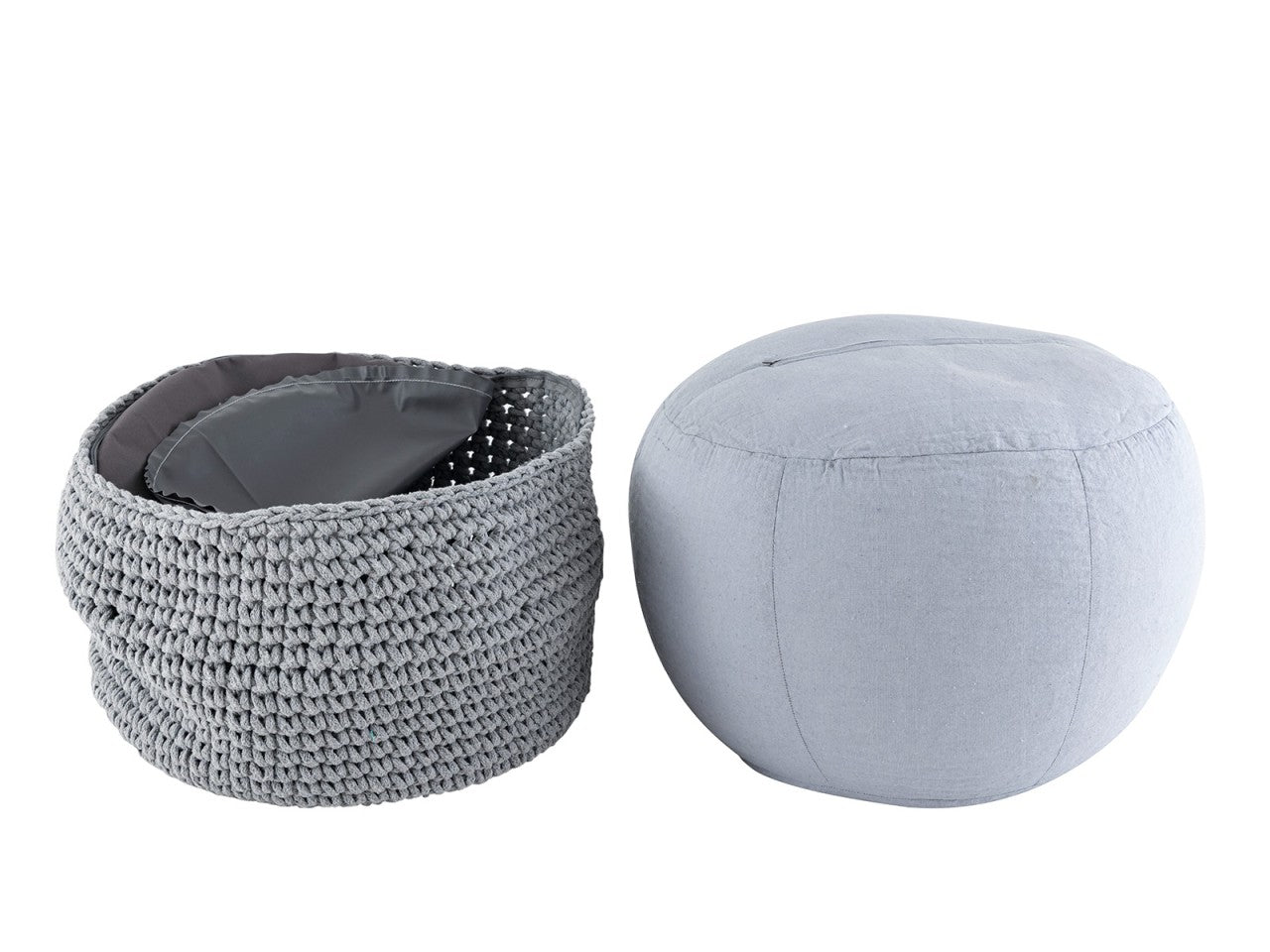 Puf Grovstrik Ø55 H37 100% Genbrugsbomuld - Nordic Unique