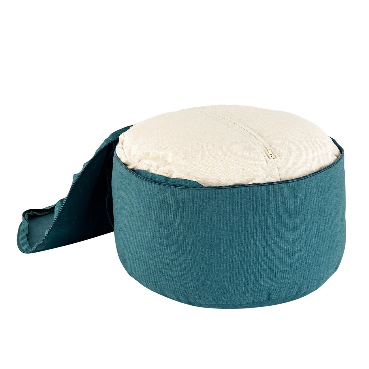 Yogapude & Meditationspude Rund - H20 x Ø31 cm - Petroleum - Nordic Unique