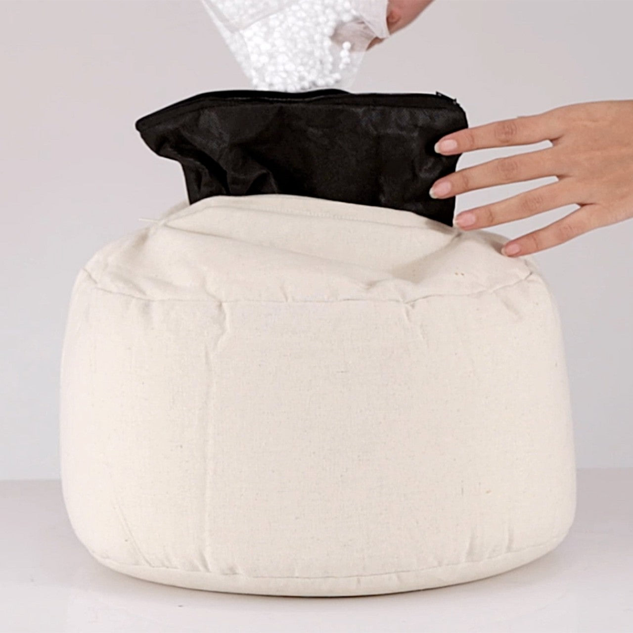 Yogapude & Meditationspude Rund - H20 x Ø31 cm - Petroleum - Nordic Unique