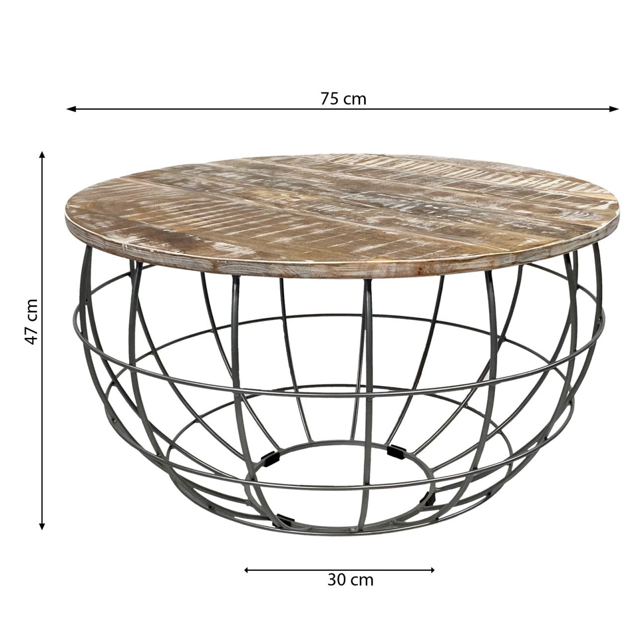 Lexington rundt sofabord – bæredygtigt design i massivt træ - Mørk Ø75cm