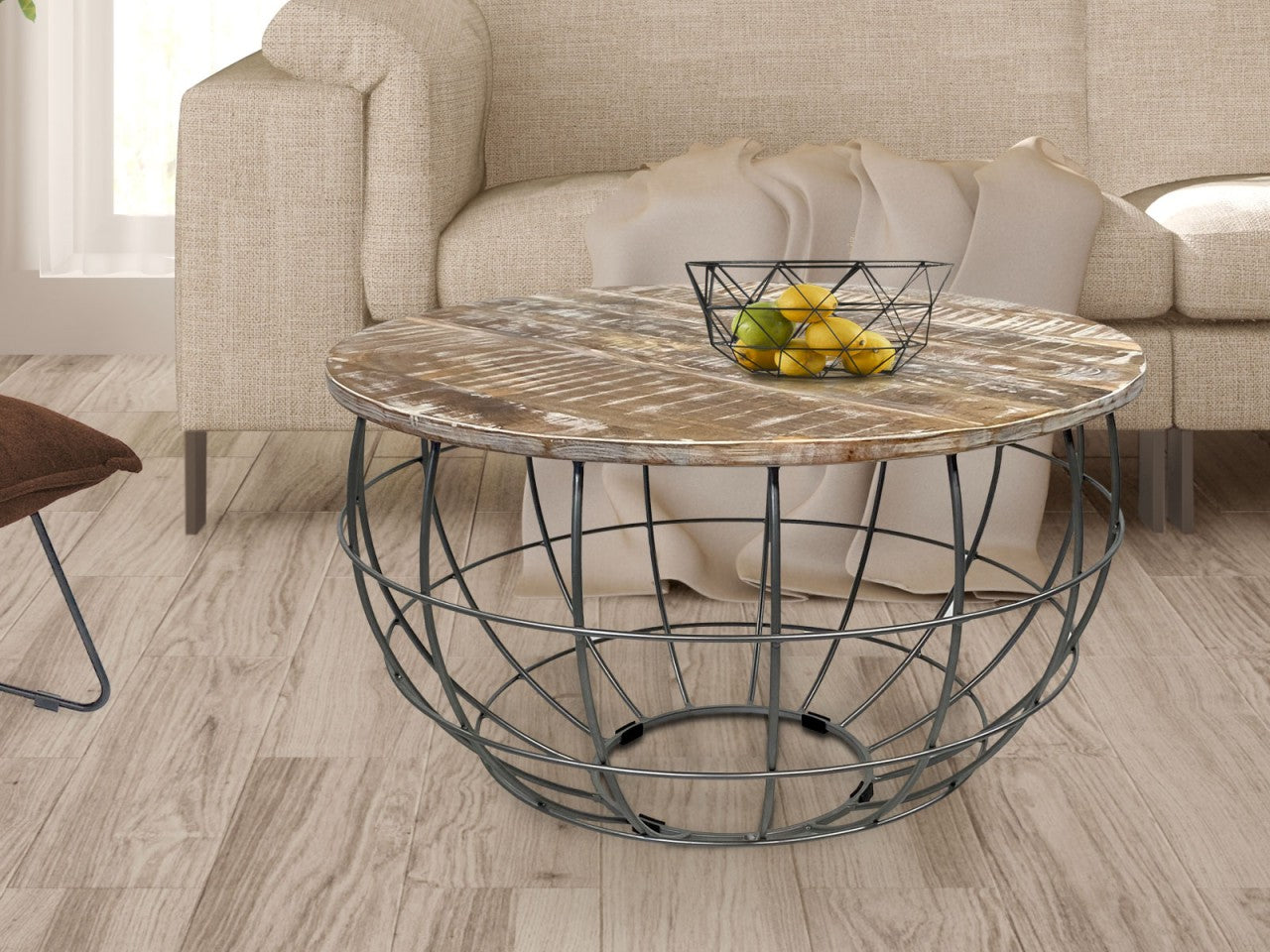 Lexington rundt sofabord – bæredygtigt sofabord i massivt træ - Lys Ø75cm