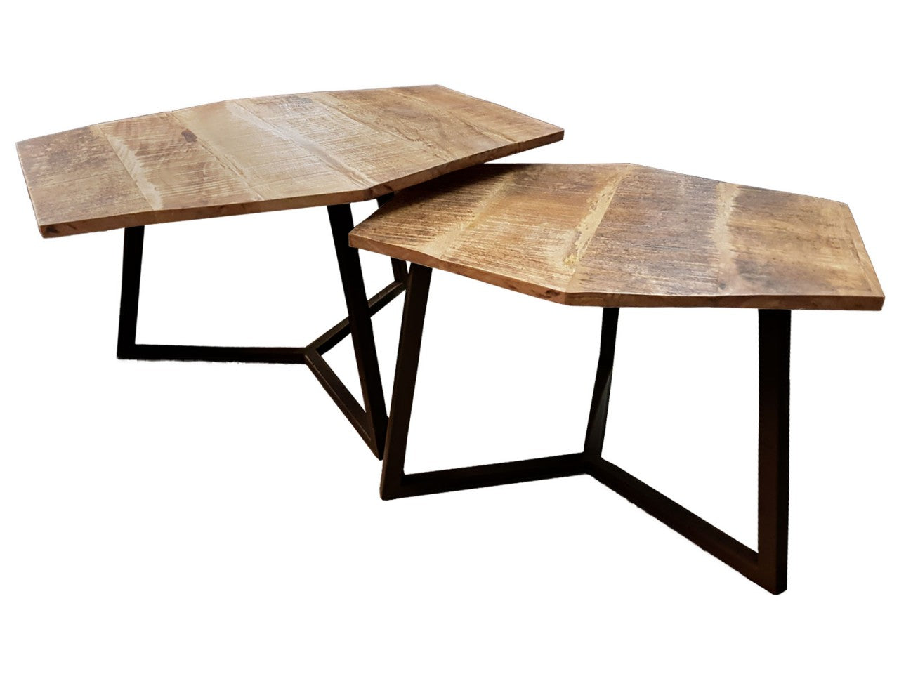 Paris sofabordssæt – 2 stk. sofaborde i industrielt design - Mørk