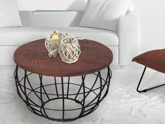 London rundt sofabord – bæredygtigt sofabord i massivt træ - Mørk Ø75cm