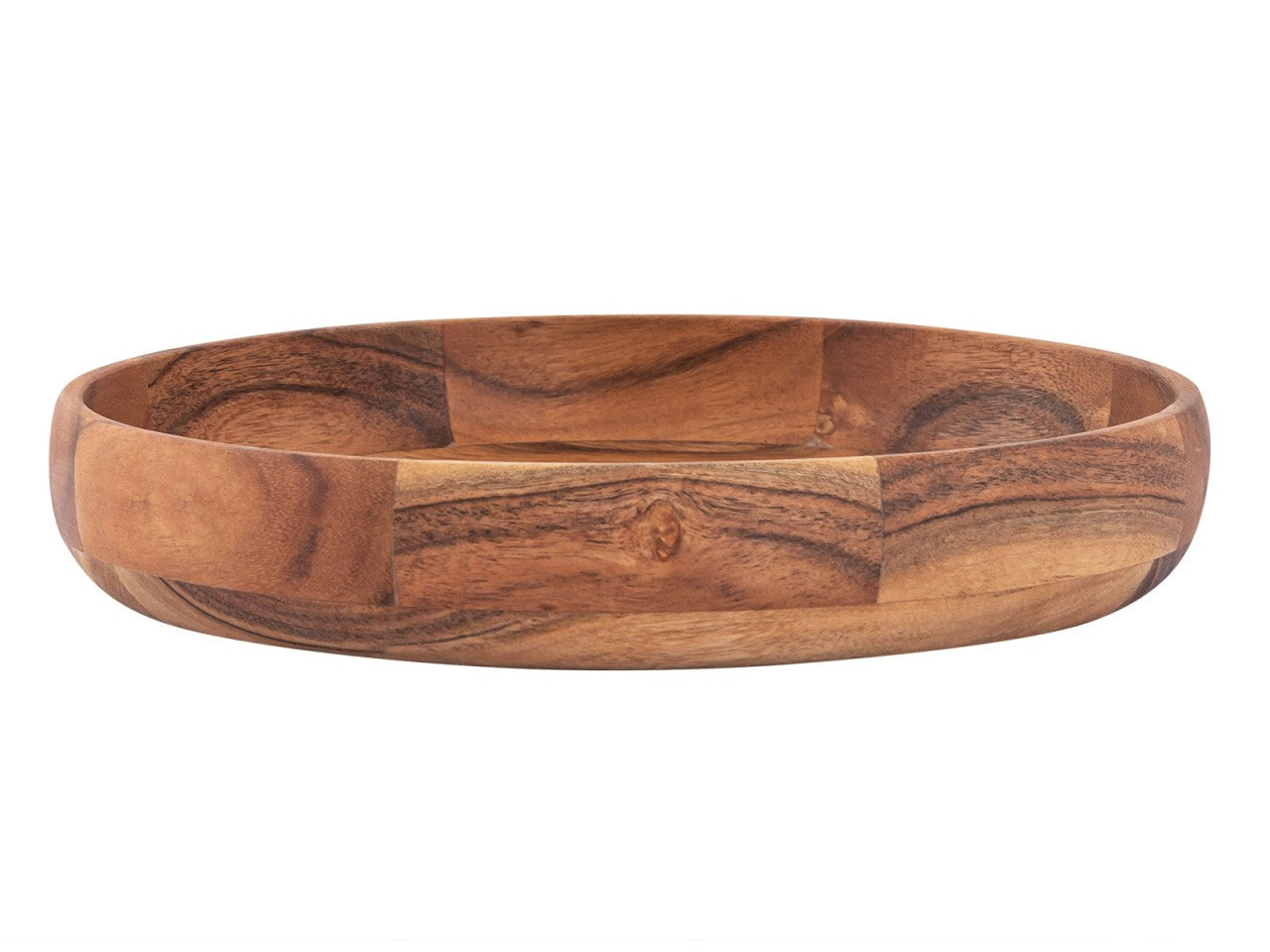 Frugt- og Dekorationsskål i Akacietræ – 8 stk Håndlavede Træskåle Ø30 cm - Nordic Unique