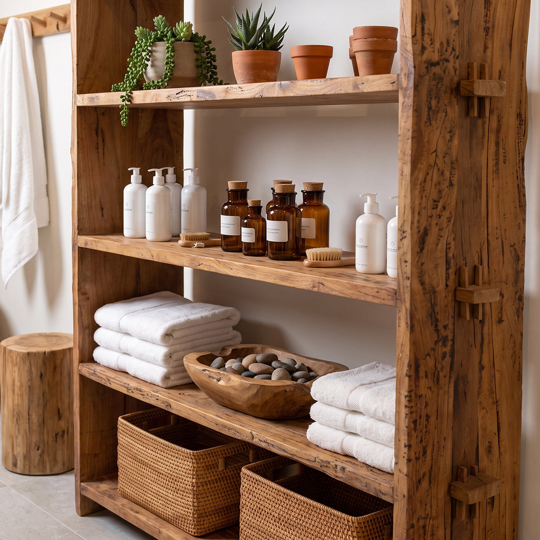 Farmwood opbevaringsreol - FSC-genbrugt træ - 100x37x180 cm