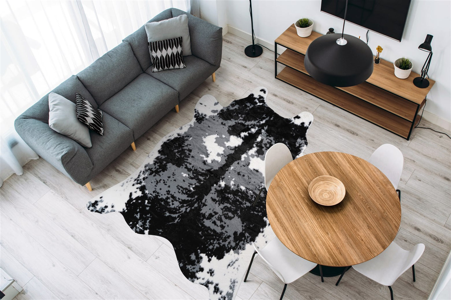 Tæppe Ørken 200 – Sort / Hvid 160 × 230 cm - Nordic Unique