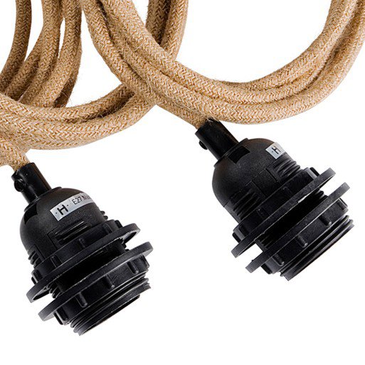 Stik til montering af lamper i loftet 250cm - Naturlig Sort - 3 stik - Nordic Unique