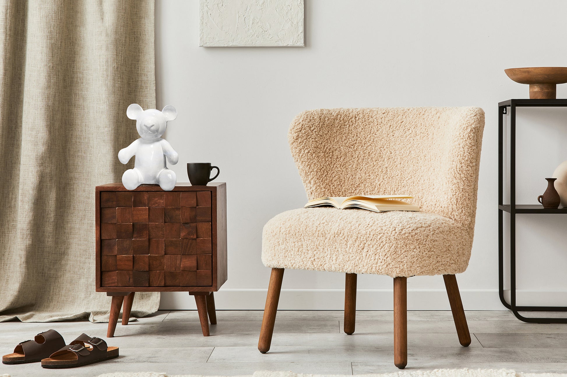 Skulptur Teddy Bear – Hvid - Nordic Unique