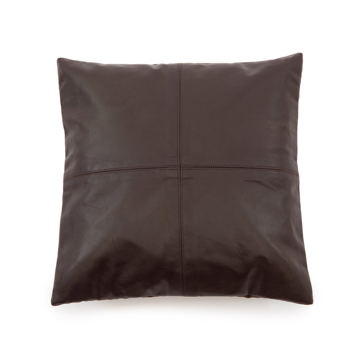 Den Firkantede Læderpudebetræk - Choco - 40x40cm