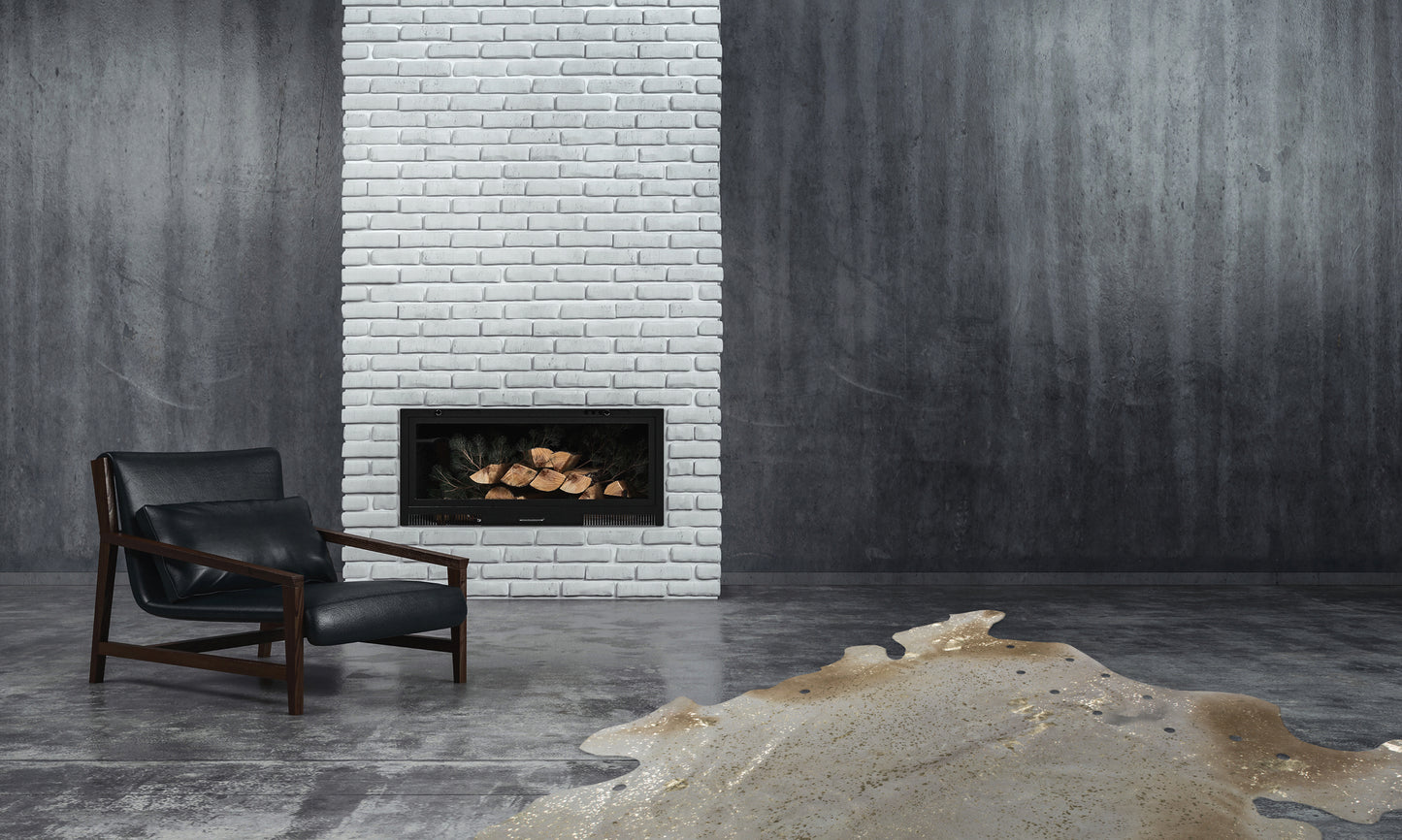 Glam 100 Læder Tæppe – Elfenben / Guld 1,35–1,65 m² - Nordic Unique