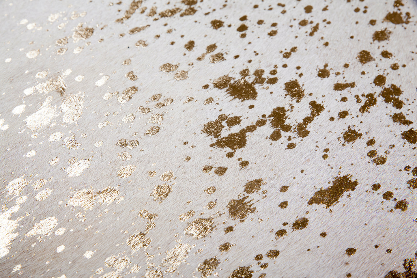 Tæppe Glam 100 Læder Tæppe – Elfenben / Guld 2,00–2,60 m² - Nordic Unique