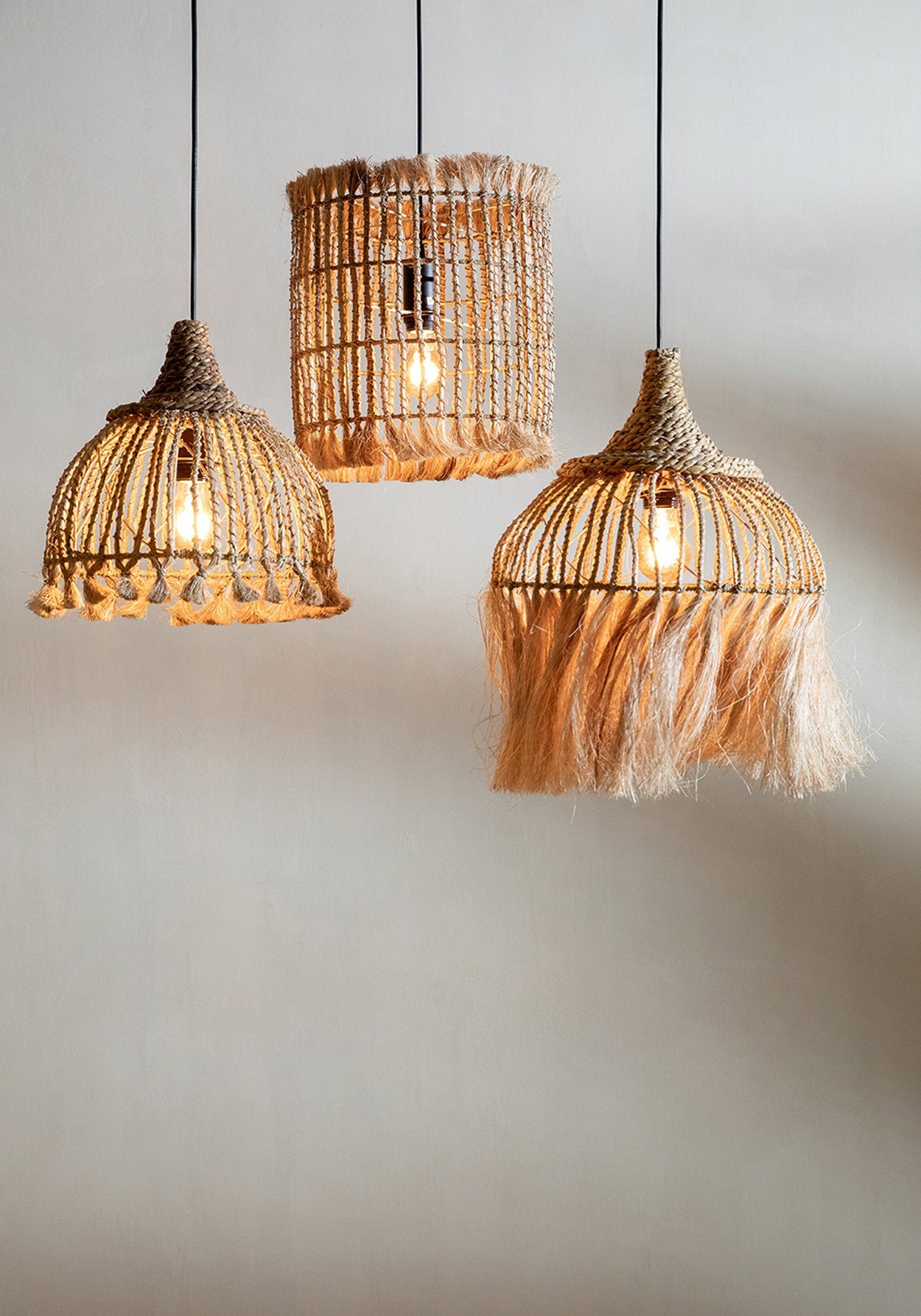 Abaca Tofs Lamp Pendel - Naturlig - S