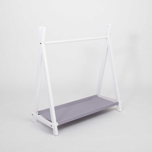 Børne Tøjstativ med Opbevaring – Hvid/Grå - Nordic Unique