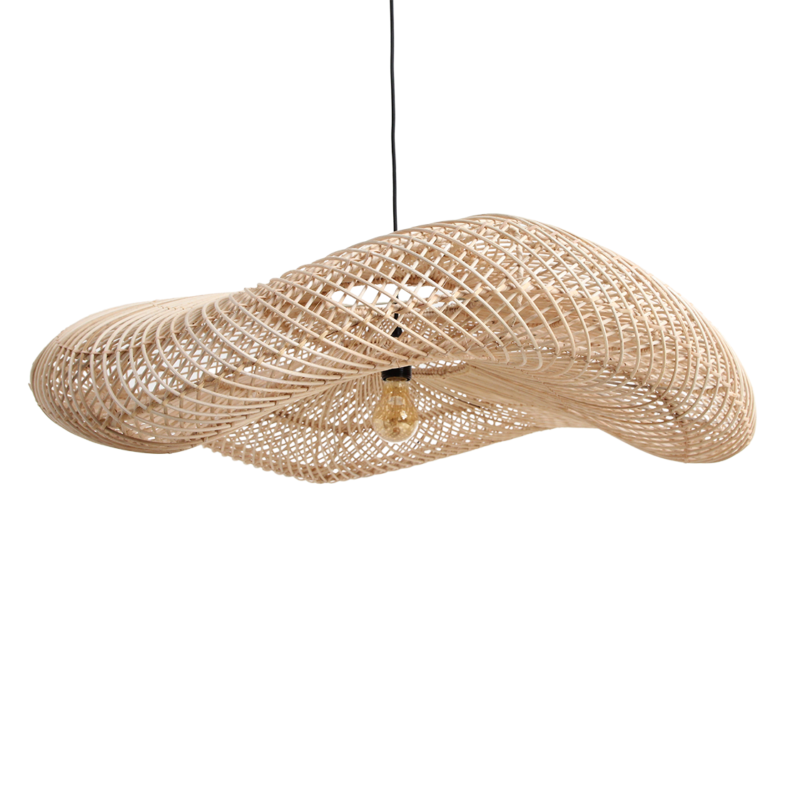 Wave rotanlampe XXL - Ø115x35 cm