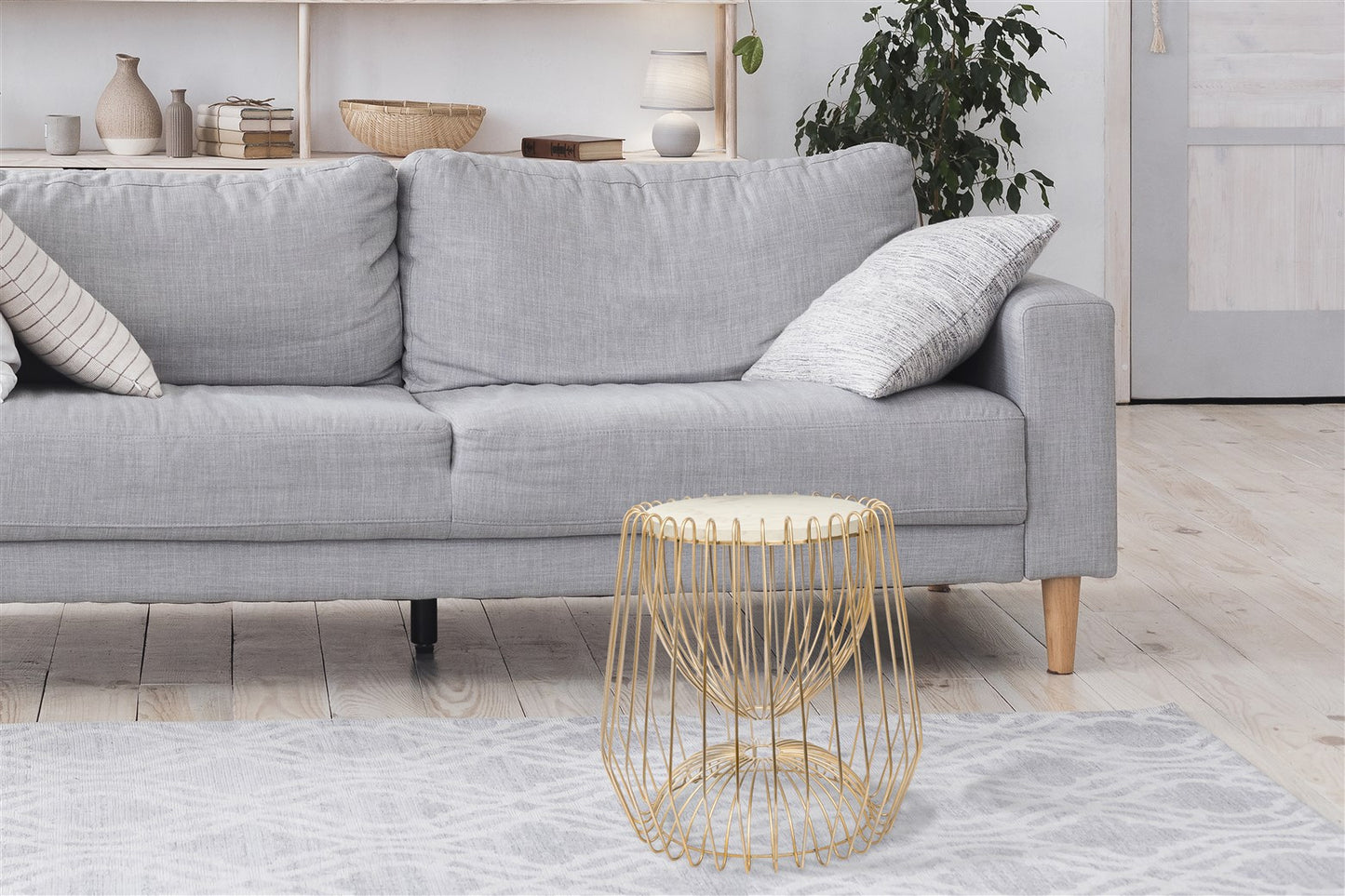 Bord Malibu 200 – Hvid / Messing - Nordic Unique