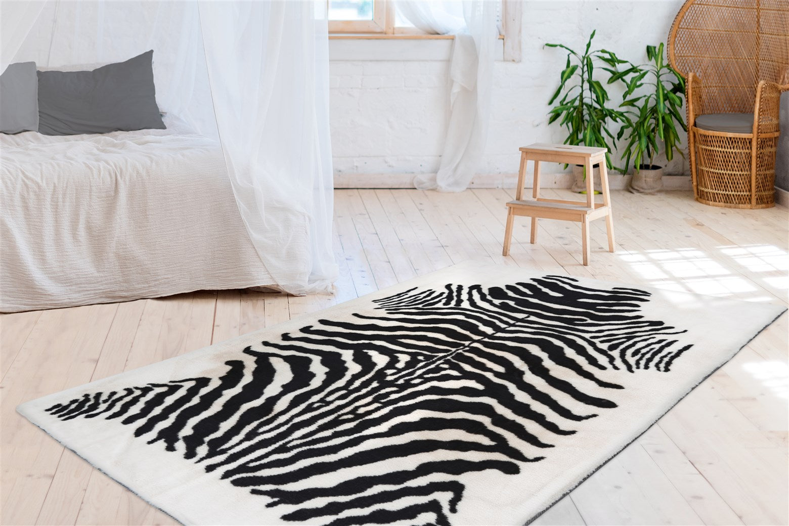 Tæppe Zebra Mønster 400 – Sort / Hvid 160x230 cm - Nordic Unique