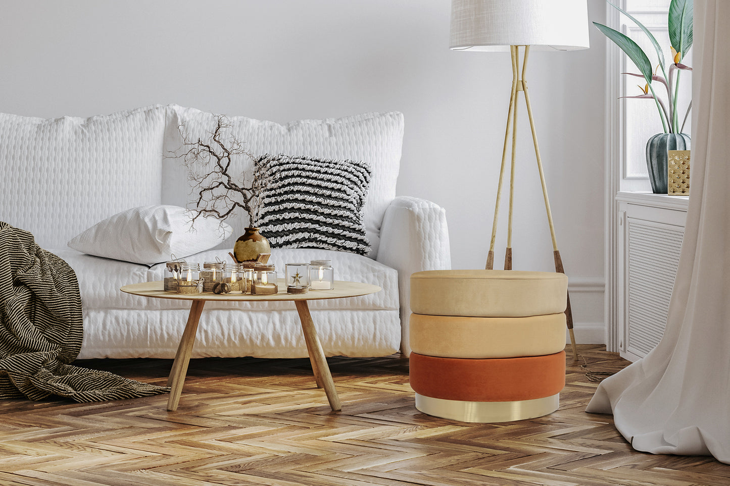 Puf Matilda 300 – Orange / Multi - Nordic Unique