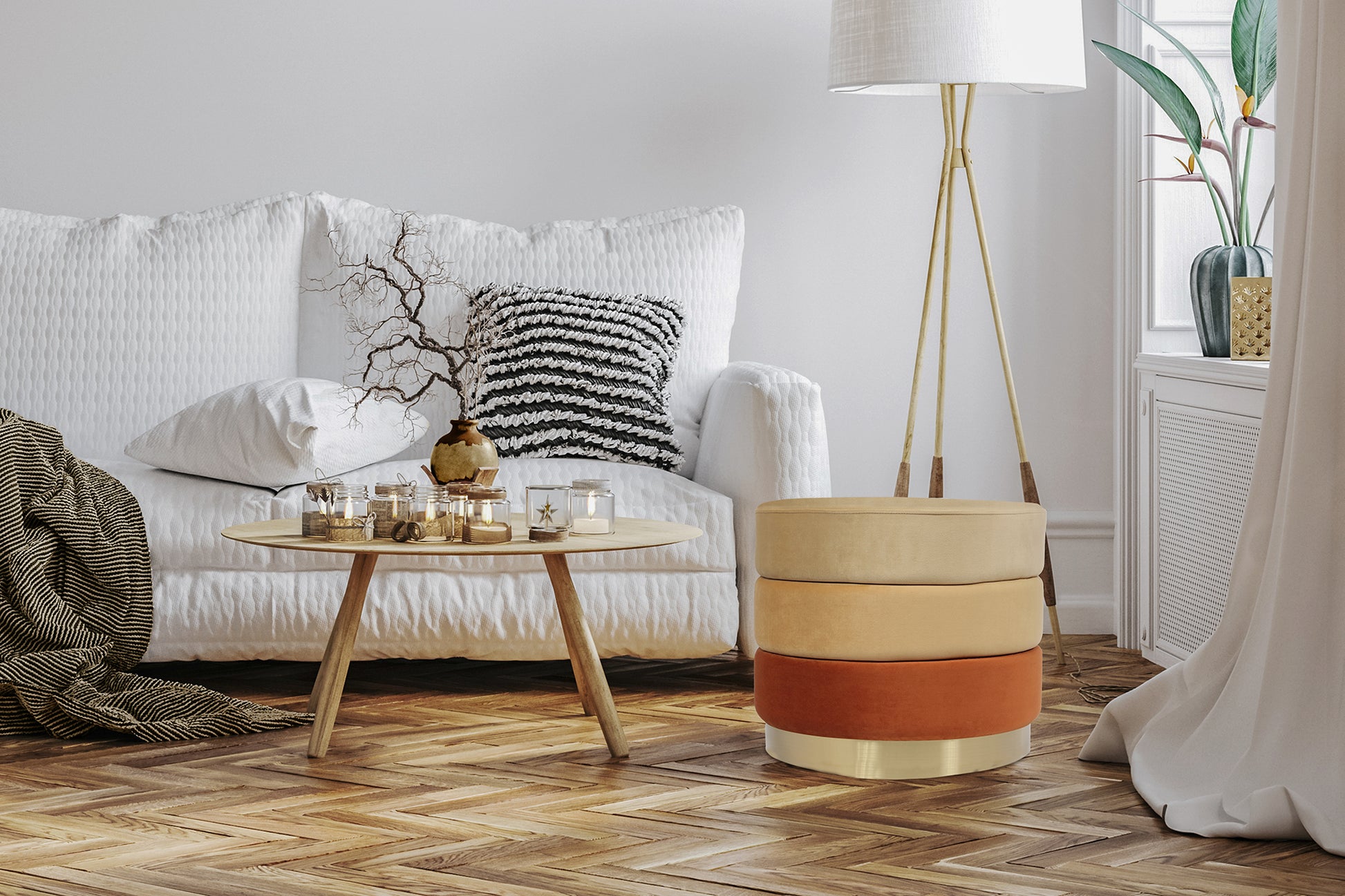 Puf Matilda 300 – Orange / Multi - Nordic Unique